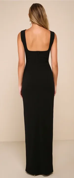 Lulus Inspiring Allure Black Square Neck Column Maxi Dress thumbnail 2