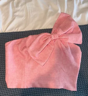 The Pants Store One Shoulder Pink Bow Top thumbnail 2