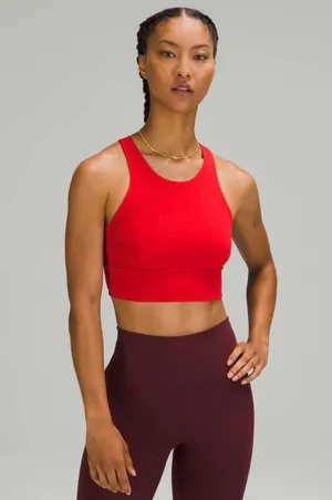 Lululemon red wunder train longline bra thumbnail 1