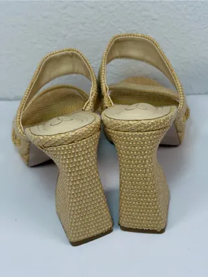 Jessica Simpson JS-Diza Raffia Block Heel Mule Sandals Women Size 8M Beige Woven thumbnail 6