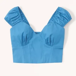Abercrombie Cap Sleeve Poplin Top in Blue Size Small thumbnail 6