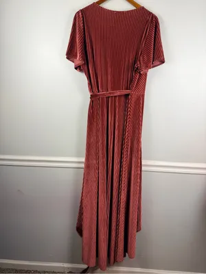 Baltic Born Andi Ribbed Midi Wrap Dress Womens XXXL Pink-Red Cocktail Party thumbnail 6