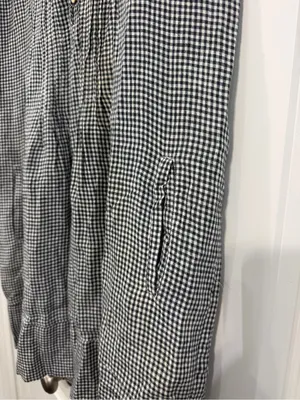 100% European Linen Sleeveless Mini Gingham Shift Swing Dress thumbnail 4