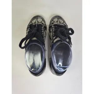COACH Signature Francesca Sneakers Lace Up Black Grey Women’s Size 5 1/2 B Logo thumbnail 6
