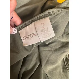 Chico's Olive Green Tank Top Womens Size 2 L Large Stretch Athletic Layering Cam thumbnail 5
