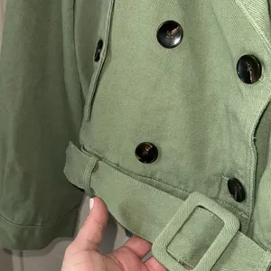 Blank NYC jacket Green Double-Breasted cropped trench medium NEW moto thumbnail 3