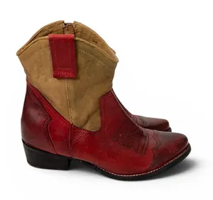 MIA Vintage Y2K Western Leather Cowboy Ankle Cowboy Boots Booties Size 6.5 Red thumbnail 1