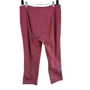 Gap‎ Vintage Red Checkered Lightweight High Rise Cropped Cotton Pants Size 8 thumbnail 2