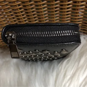 NEW Black Studded Zip Around Wallet thumbnail 5