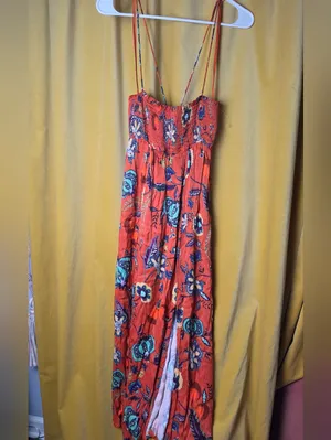 Anthro/ Maeve Floral Cross-Back Maxi Dress thumbnail 3