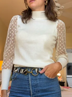 Talbots polka dot sweater thumbnail 1