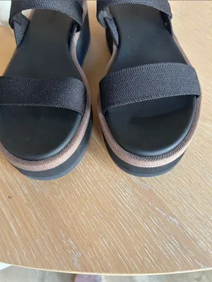 Rothy's The Lightweight Wedge Sandals, Black, Size 10.5, NWT No box thumbnail 10