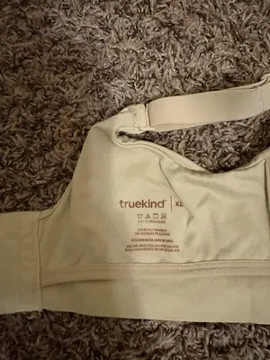 Truekind Wireless Bra XL Xtra Large Hook and Eye Closure Nude Tan Beige Neutral thumbnail 3