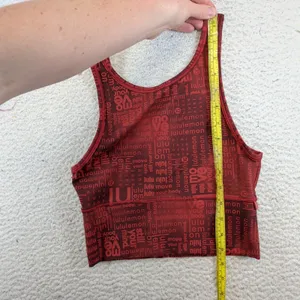 Lululemon Power Pivot Tank Top Ribbed‎ Wordmark Red Reversible Sports Bra Tank S thumbnail 4