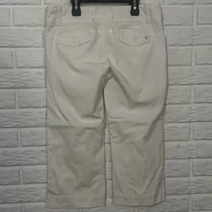 American Eagle Capri Pants Women's 10 White Cropped Nautical Beach thumbnail 2