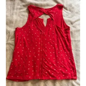 Ariat Red Tank Top Blouse with Horseshoes size XL thumbnail 2