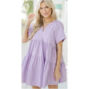Shop The Mint It Could Be You Lavender Mini Dress With Pockets Size XL thumbnail 2