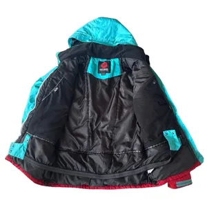 Rossignol Women XL Ski Jacket Red Teal Colorblock Hooded Winter Coat XL Gorpcore thumbnail 4