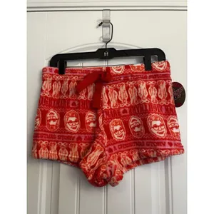 A Christmas Story Pink Red Plush Fleece Pajama Sleep Shorts Women’s Large NWT thumbnail 2