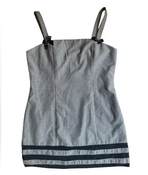 NEW Forever 21 Houndstooth Black Dark Academia Grunge Witchy Goth Mini Dress thumbnail 1