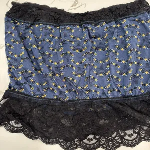 Intimately Free People Tube Top Womens Size Large Black Blue Lace Strapless Goth thumbnail 7