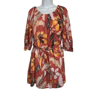 ELIZABETH AND JAMES Marika Garden Dress Multicolor Floral Belted‎ Dress EUC M thumbnail 2