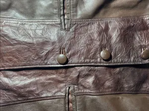 Women's Two-Tone Brown Leather Blazer Jacket. 🚨Limited liquidation🚨 thumbnail 2