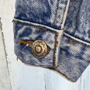 Vintage Cropped Embroidered Denim Jacket Southwestern‎ Boho Medium thumbnail 7