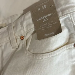 NWT Madewell Drawstring High Waist Superwide Leg Jeans (Vintage Canvas) thumbnail 8
