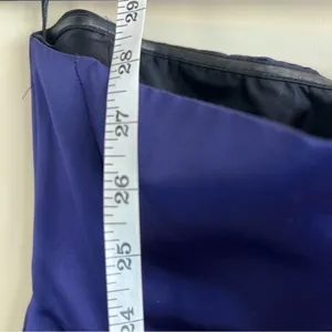 Zara Basic Strapless Navy Satin Peplum Cocktail Dress Size S thumbnail 7