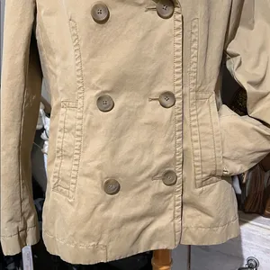 Banana Republic Women's Beige Pea Coat size L thumbnail 3