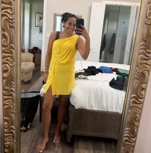 Yellow One Shoulder Dress thumbnail 2