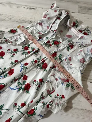 See By Chloe White Dita Floral Ruffle Tie-Neck Blouse thumbnail 12