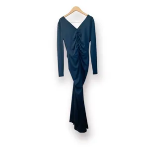 NWT Veronica Beard Dress Gilbert Ruched Long Sleeve V-neck navy blue New Ruche thumbnail 6