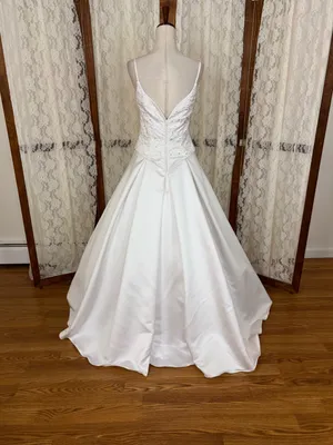 Beautiful Vintage 90s White Satin Wedding Gown thumbnail 5