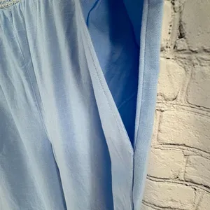 ASOS Linen Blend Wide Leg Pants Women's S Blue Coastal Summer thumbnail 7