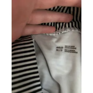 Aerie Striped High Cut Cheeky‎ Bikini Bottoms Black White XS Nautical Swimwear thumbnail 4