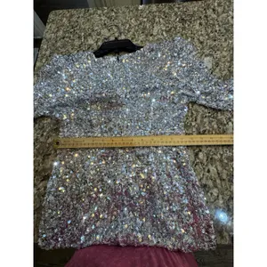 Lulus Brand New You Silver Sequin Bodycon Mini Dress Size Medium thumbnail 7
