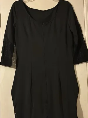 & Other Stories Black Long Sleeve Dress with Lace Sleeves thumbnail 1