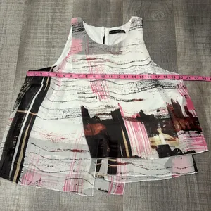 Abstract Print Sleeveless Top Pink Size L thumbnail 7