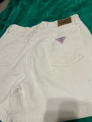 Guess White Shorts Denim High-Waisted thumbnail 4