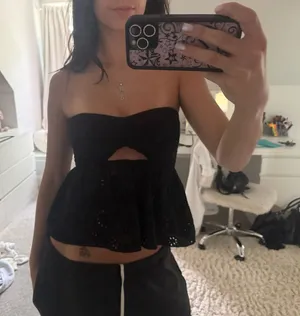 ZARA Tube Top With Floral Detail thumbnail 1