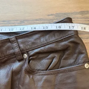 Newport News Jeanology brown leather pants size 14 thumbnail 7