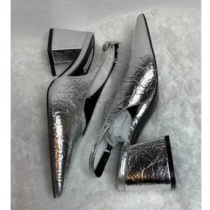 NWT Steve Madden Faryn Slingback Pumps silver size 6.5 thumbnail 7
