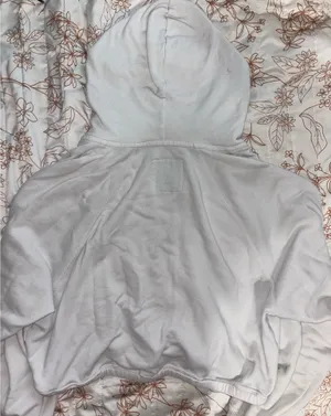 Hollister White Cropped Hoodie thumbnail 2