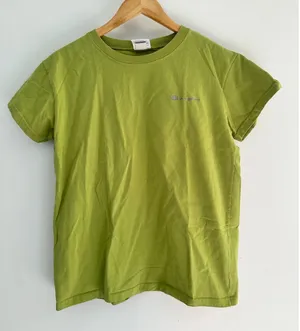 Champion Vintage 90s T-Shirt Size Medium Green Logo Made USA Y2K Boxy Chartreuse thumbnail 1