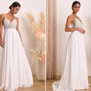 LULU's Stunning Rhinestone Sexy Romantic Sexy Flowy Elegant Wedding Gown thumbnail 6