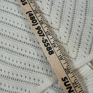 Requirements‎ vtg y2k Ivory Knit Button-Up Cardigan short sleeve womens small thumbnail 12