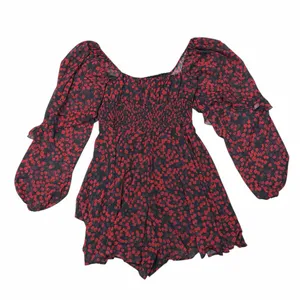 Hutch Anthropologie Ruffle Puff Sleeve Flounce Smocked Romper thumbnail 4