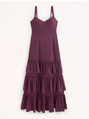 NWT Abercrombie & Fitch Ruffle Tiered Maxi Dress Size Medium Tall thumbnail 5
